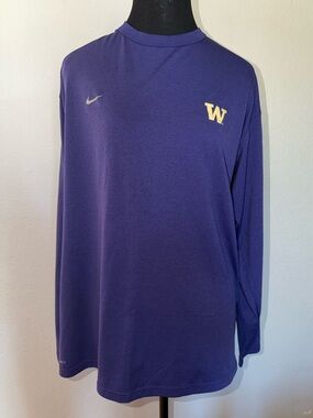 Washington Huskies Nike Shirt Mens Large Purple Long Sleeve NIKEFIT